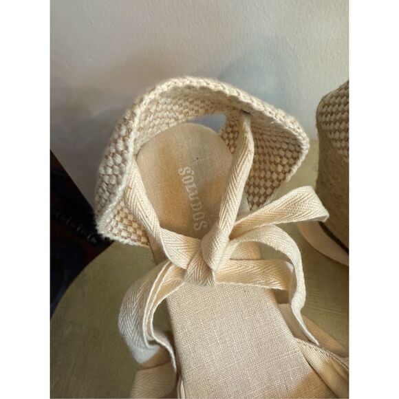 Anthro‎ Soludos Soludos Tall Wedge Espadrilles Size 9.5 Cream - Picture 5 of 12